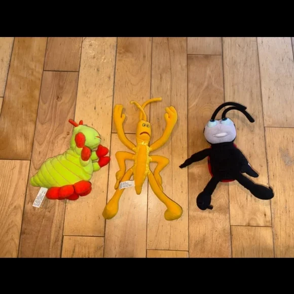 Disney A Bug's Life Heimlich, Slim &  Francis Vintage 1998 Plush Lot of 3 - Picture 3 of 7